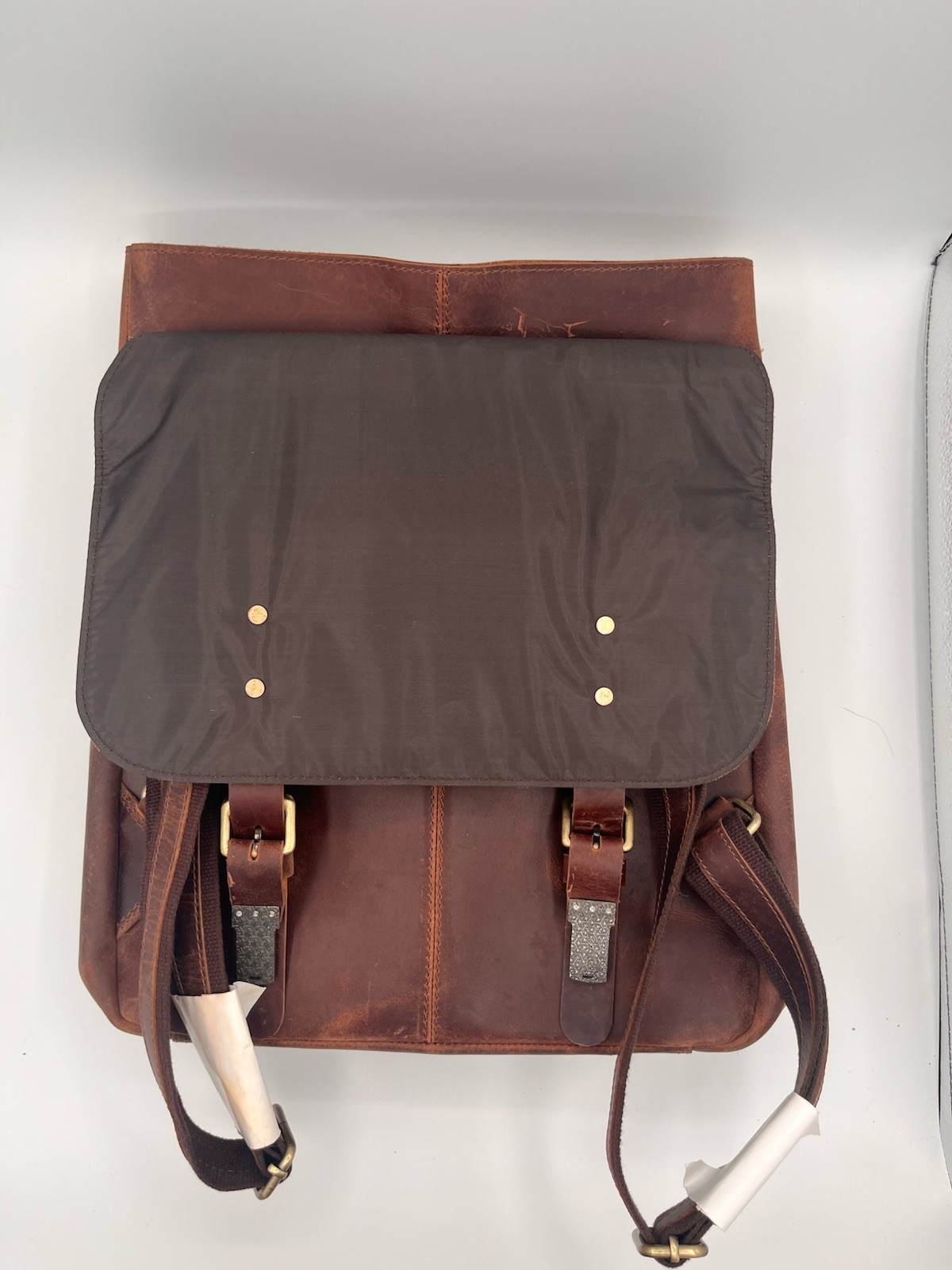 NWOT Crazy Horse Leather Laptop Backpack Brown Travel School Rucksack