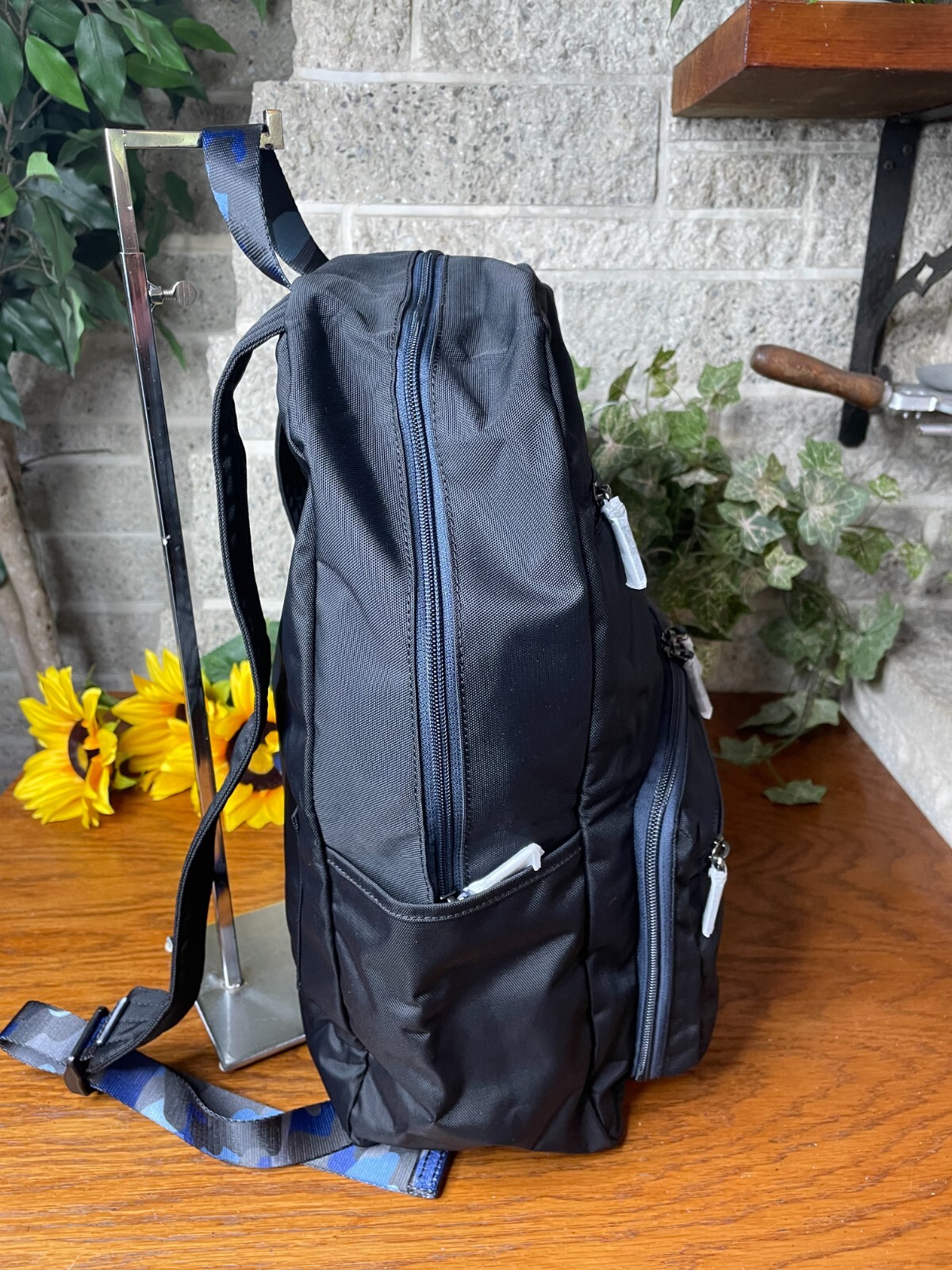 NWT TUMI BLACK CAMO PACKABLE BACKPACK FOLDABLE SHOULDER LRG BAG TRAVEL CARRYON