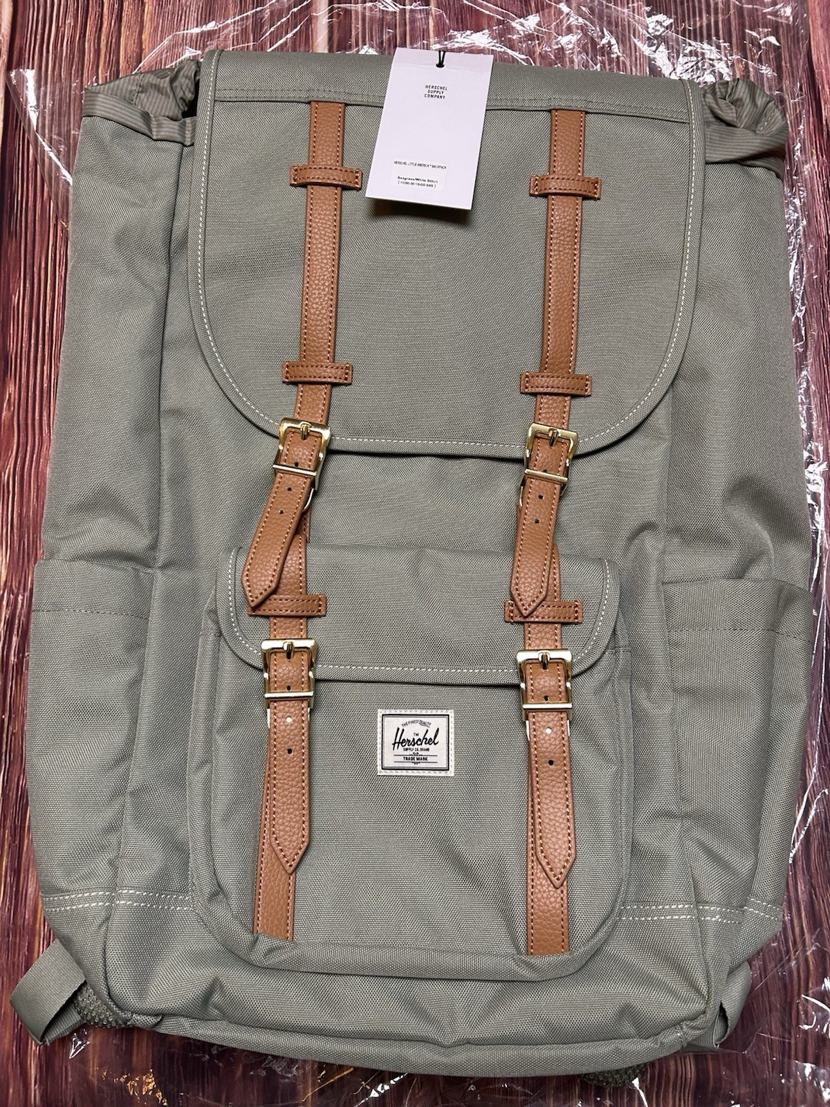 Herschel Supply Company Little America Backpack 30L Seagrass White Stitch NWT