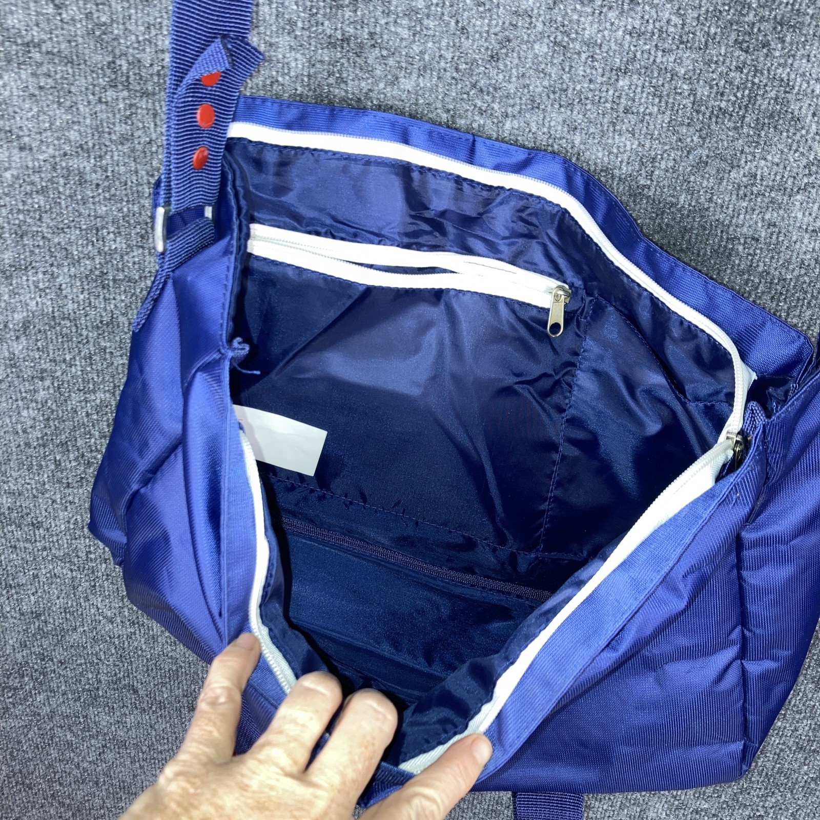 Lacoste Live Parfums Royal Blue Shoulder Messenger Bag EUC