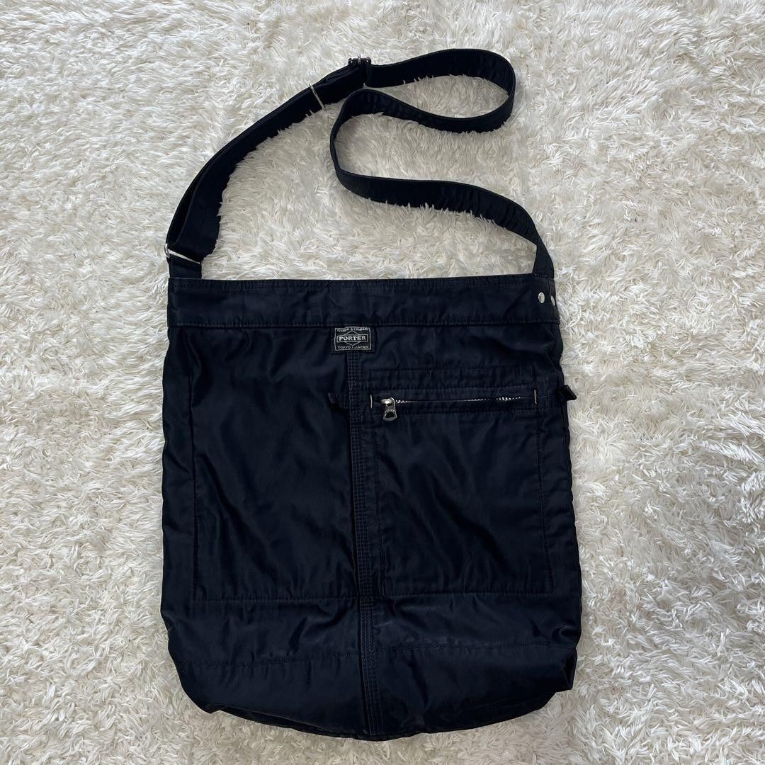 Authentic ポーター 吉田カバン MILE Shoulder Bag Black 34cm x 31cm x 6cm Compact Leather