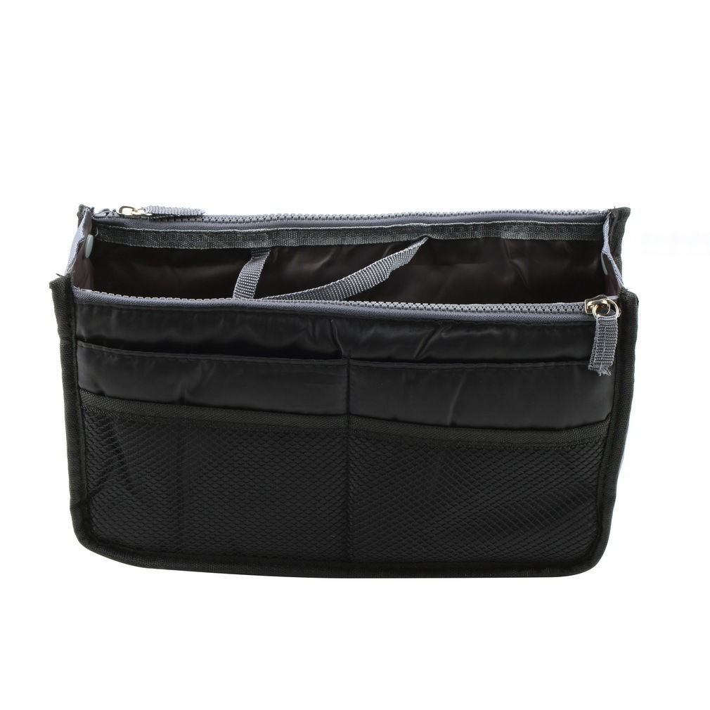 1 black Travel Insert Handbag Organizer Purse Large Liner Organizer Tidy UNISEX