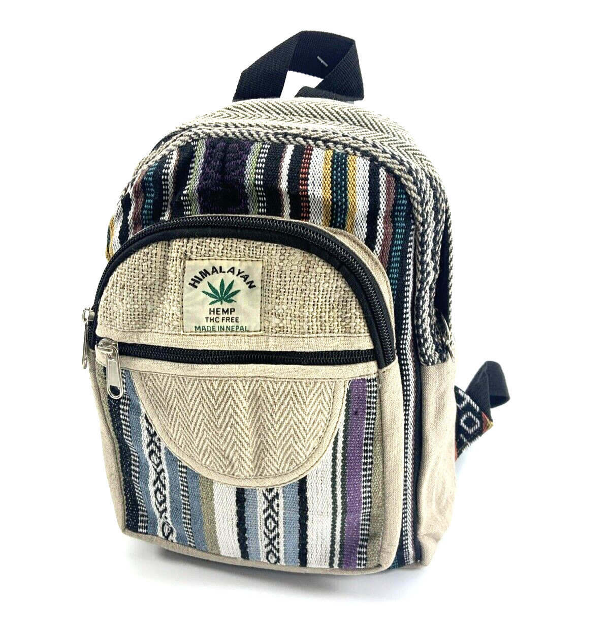Himalayan Hemp THC Free Multi Color Mini Handmade Backpack NWT