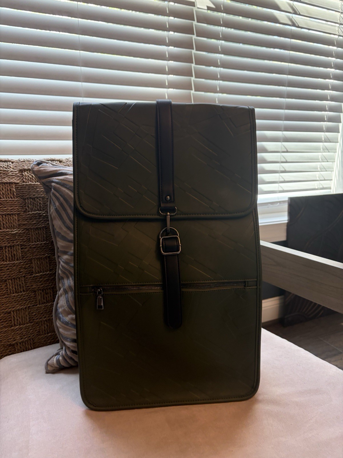 New Green leather backpack