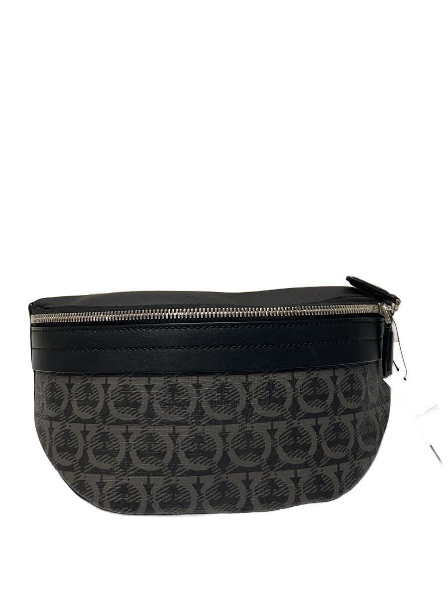 Salvatore Ferragamo Waist Bag Leather BLK Plain Ed-26 A228 Used