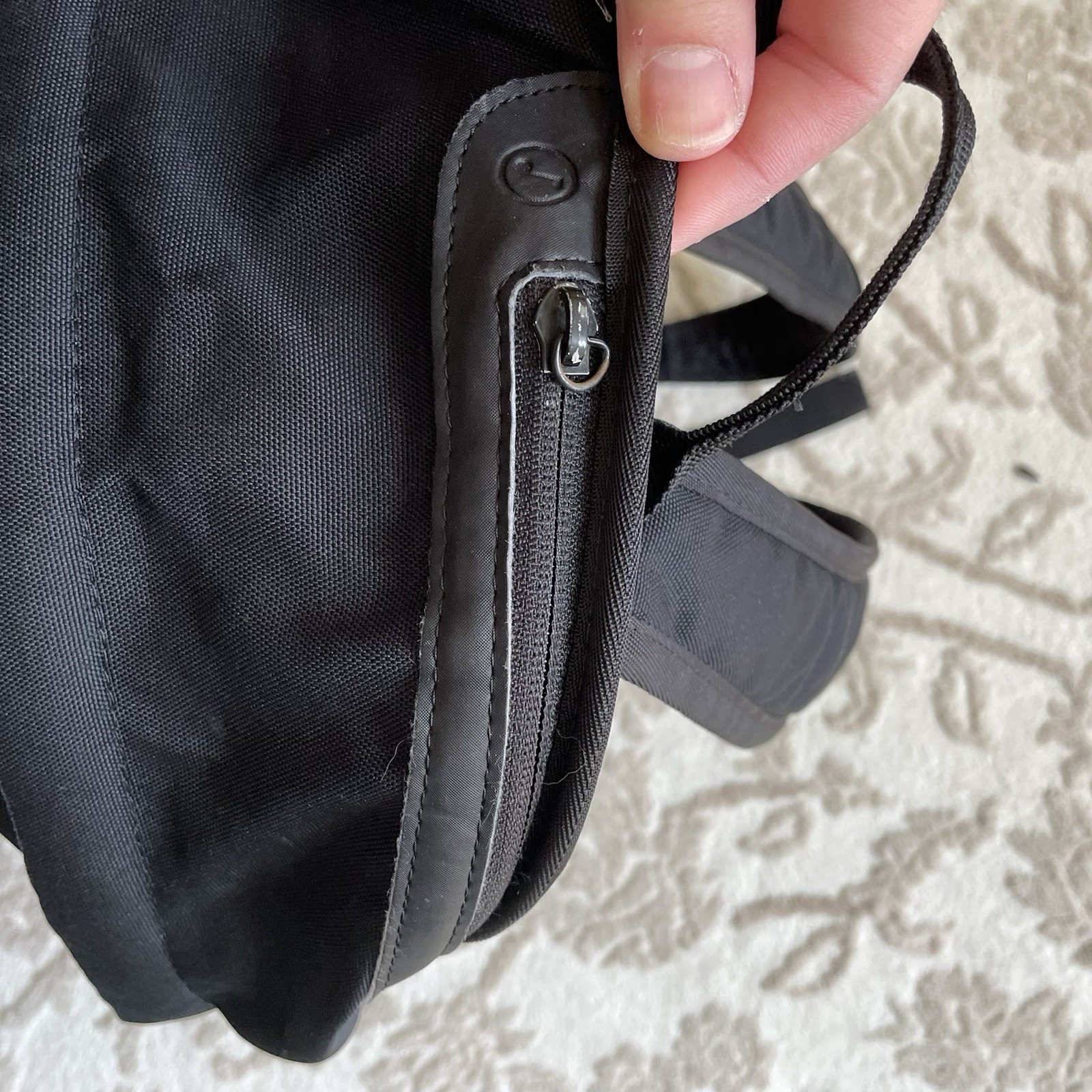 Nike Y2K Backpack Black Portable CD Player Holder Zipper