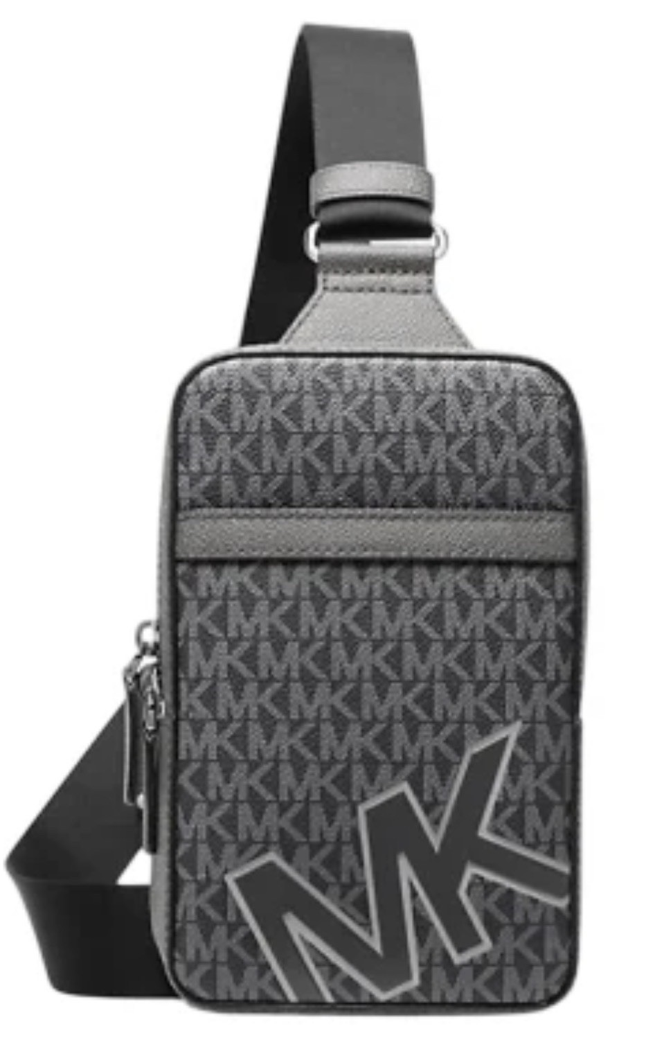 Michael Kors Cooper Medium Signature Logo Crossbody Sling Pack Gunmetal Black