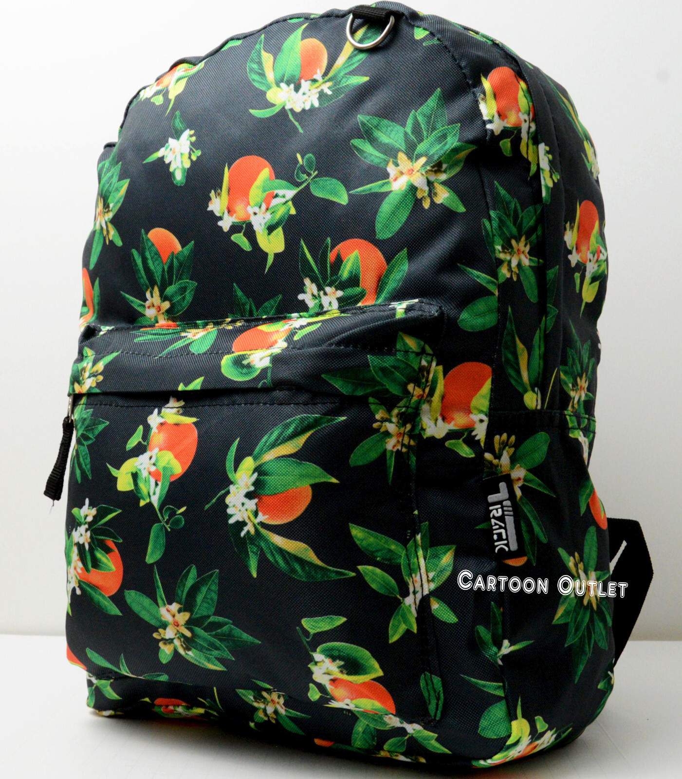 Tropical Floral Orange Backpack All Over Print 16″ Large Book Bag School Travel