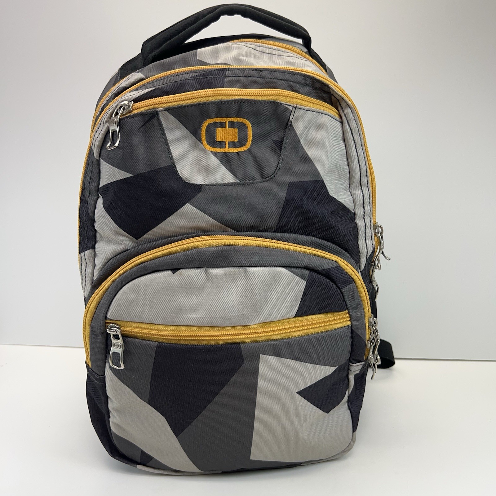 OGIO Tribune 17 Laptop Backpack Black Gray Yellow Geometric Travel School Work