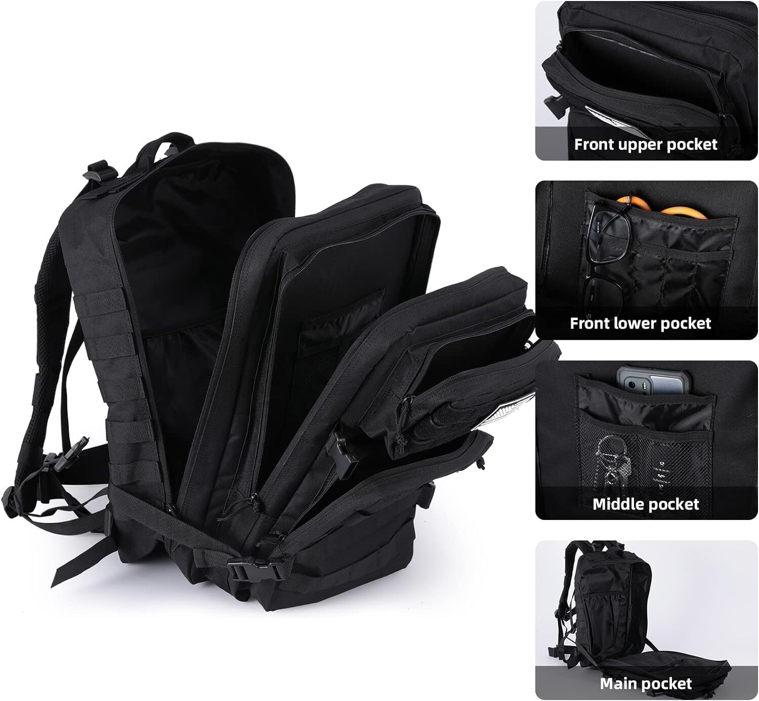 Military Tactical Backpack Large Army 3 Day Assault Pack Men Bugout Bag Rucksack