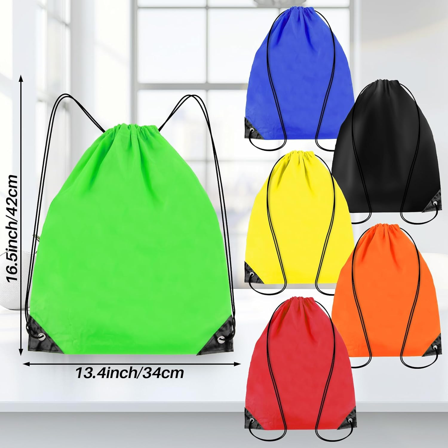 6PCS Drawstring Backpack – Drawstring Gym Bag Waterproof Bags Bulk String Backpa