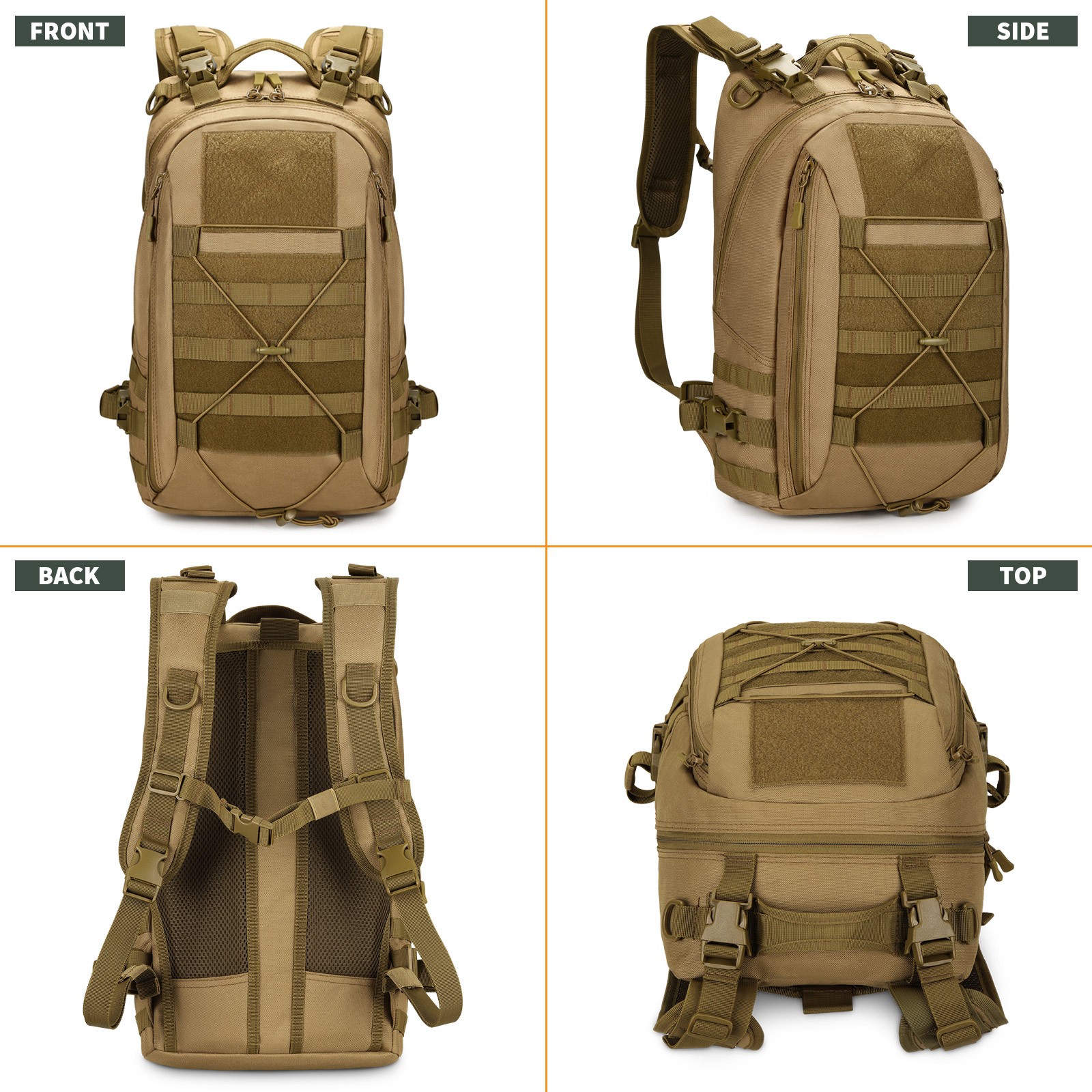 25L Tactical Backpack Military Rucksack Men Women Daypack Molle Army Work Bag