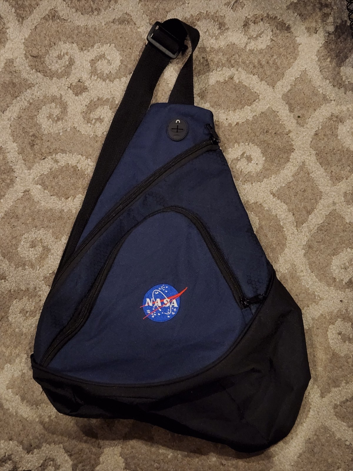 NASA crossbody travel bag adjustable strap Navy Blue embroidered logo Artimas