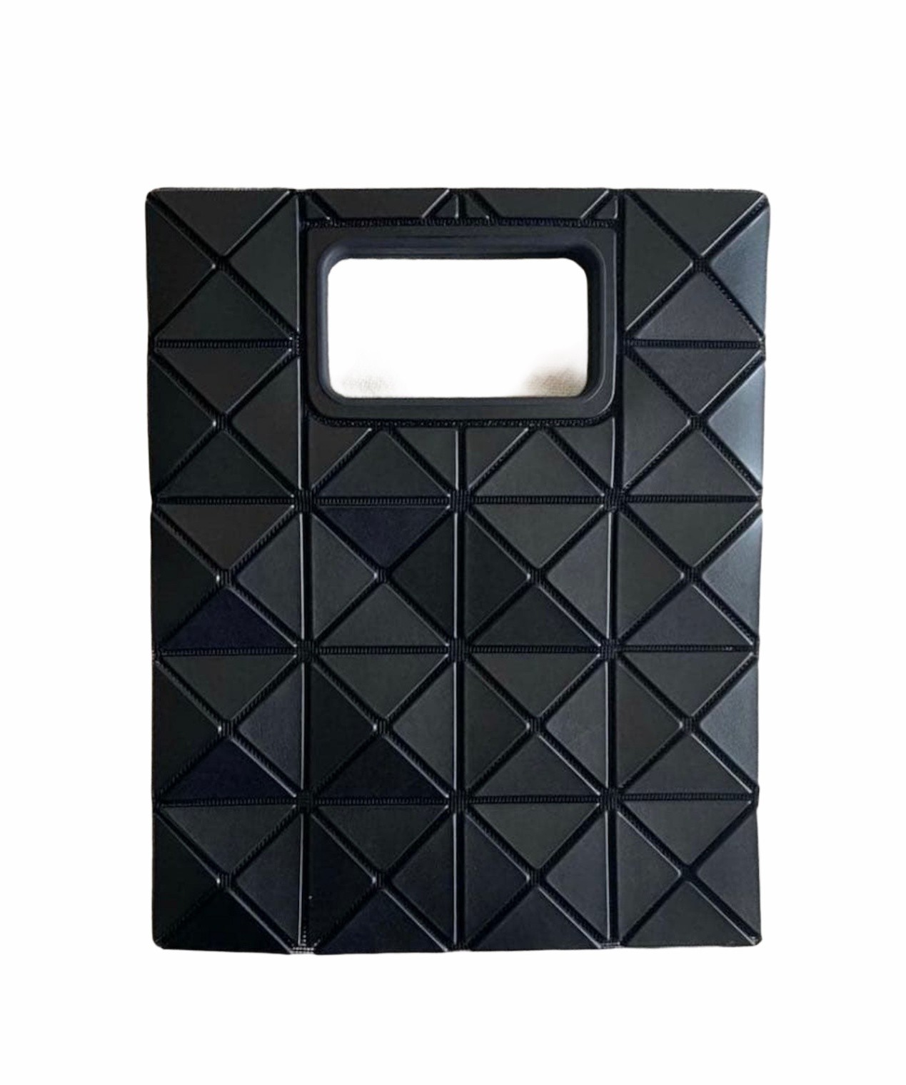 BAOBAO Issey Miyake Flat Handbag Black 28cm x 23cm Japan
