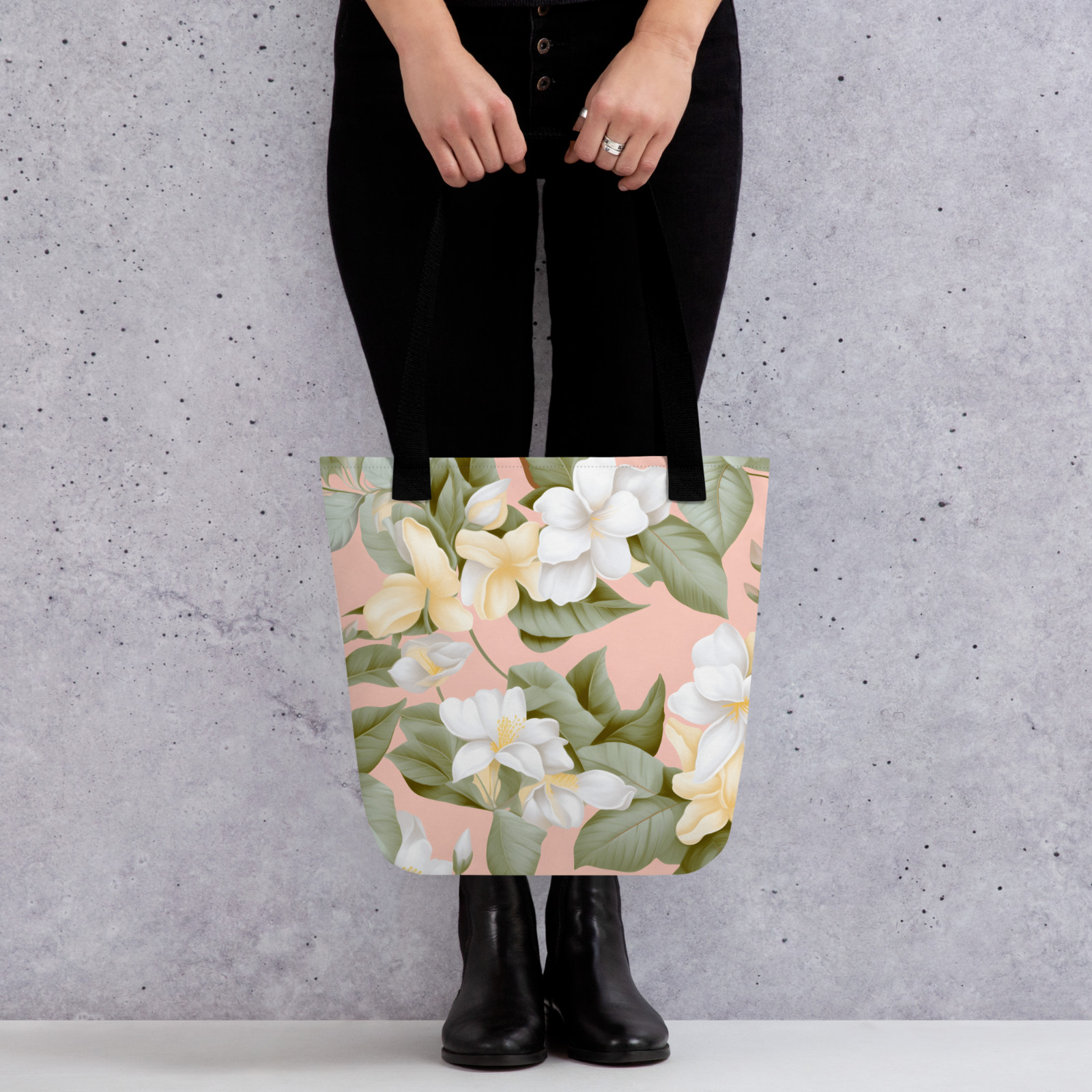 Sampaguita Flower Tote Bag for Everyday Use, Made In USA