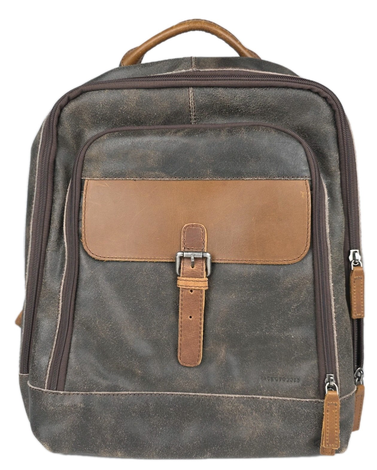 JACK GEORGES Dakota Laptop Backpack Distressed BUFFALO Leather RS516 (BROWN) New