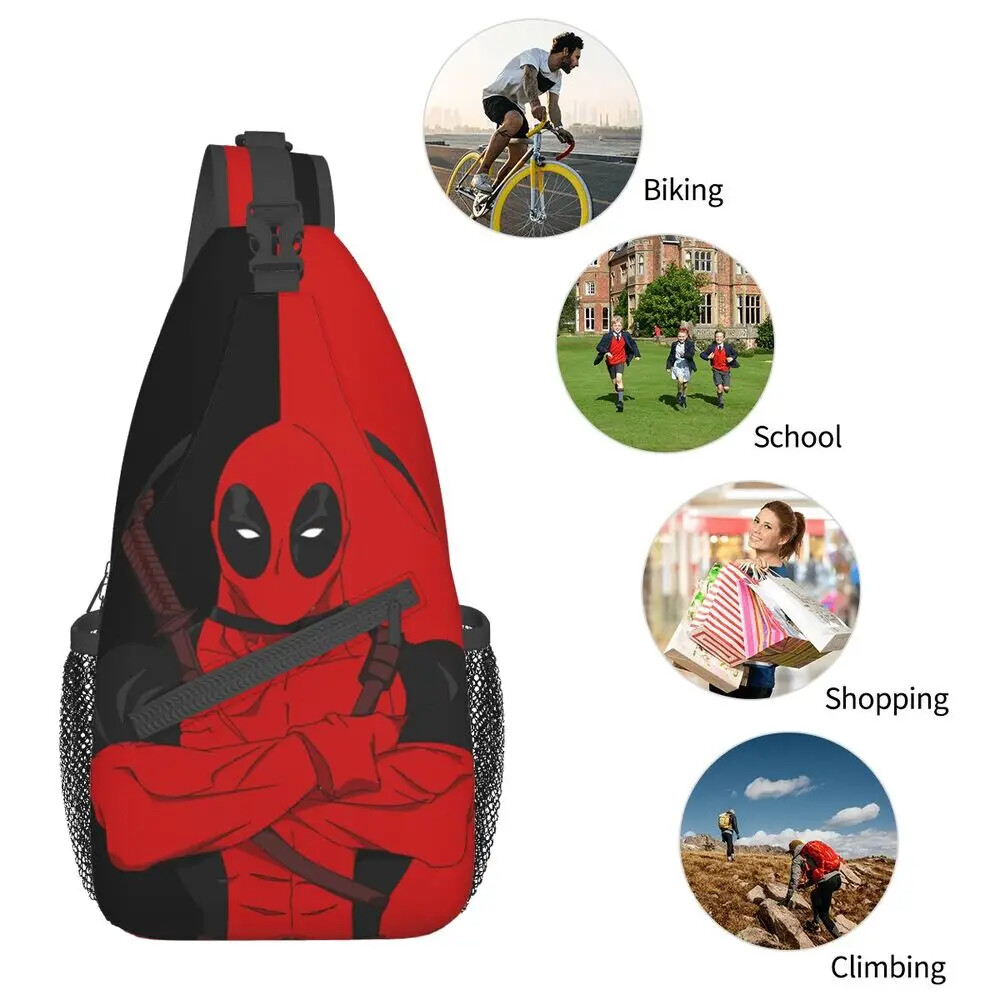 Casual Deadpool&MEN Sling Crossbody Backpack Men Shoulder Chest Bags Traveling