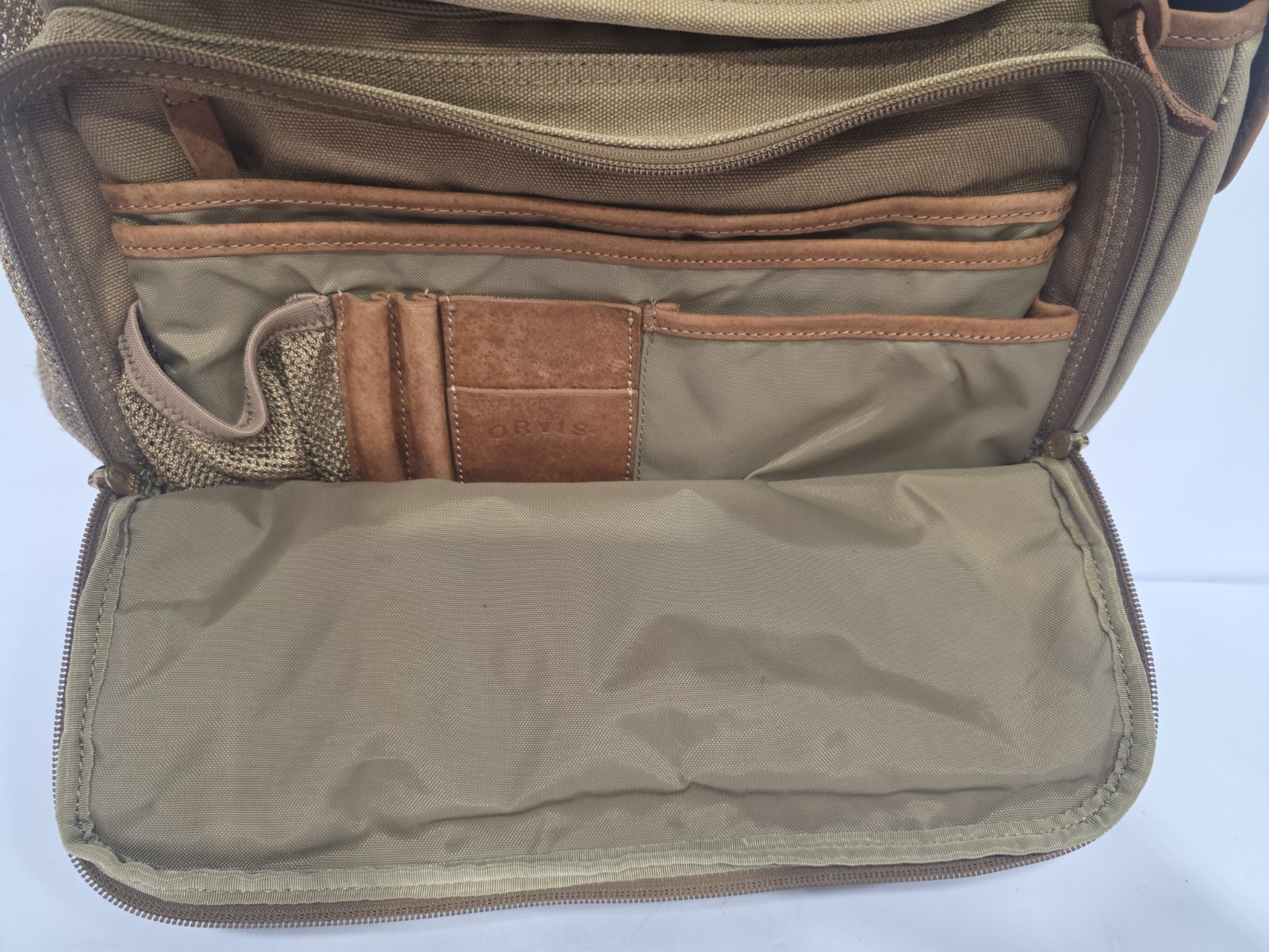 Vintage Orvis Battenkill Leather and Canvas Backpack Outdoor Travel Bag