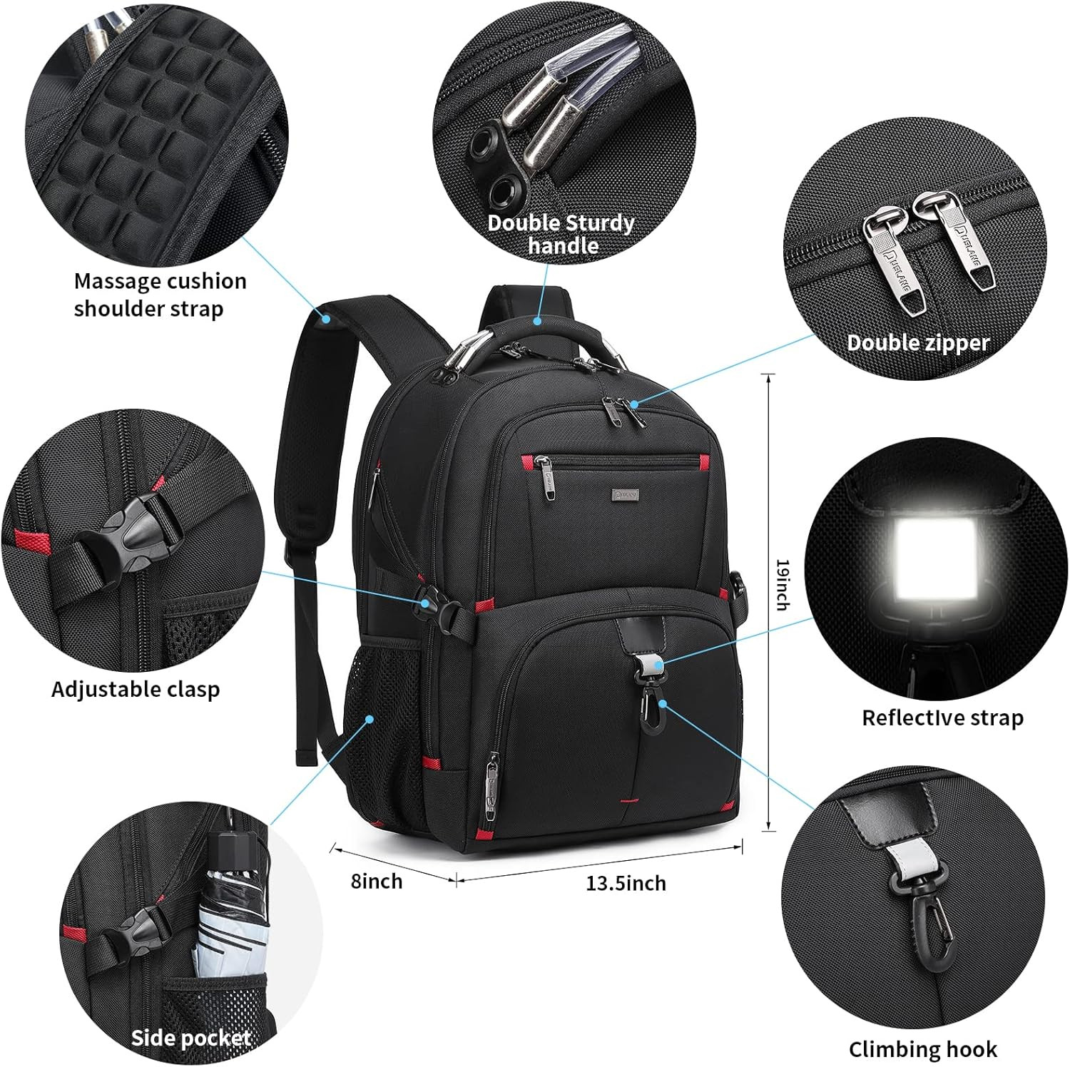 50L Travel Laptop Backpack for Men Women, Extra Large Heavy Duty Big