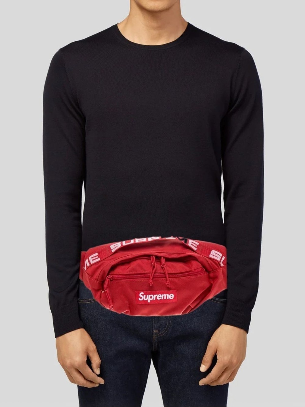 Supreme Red Logo Waist Bag
