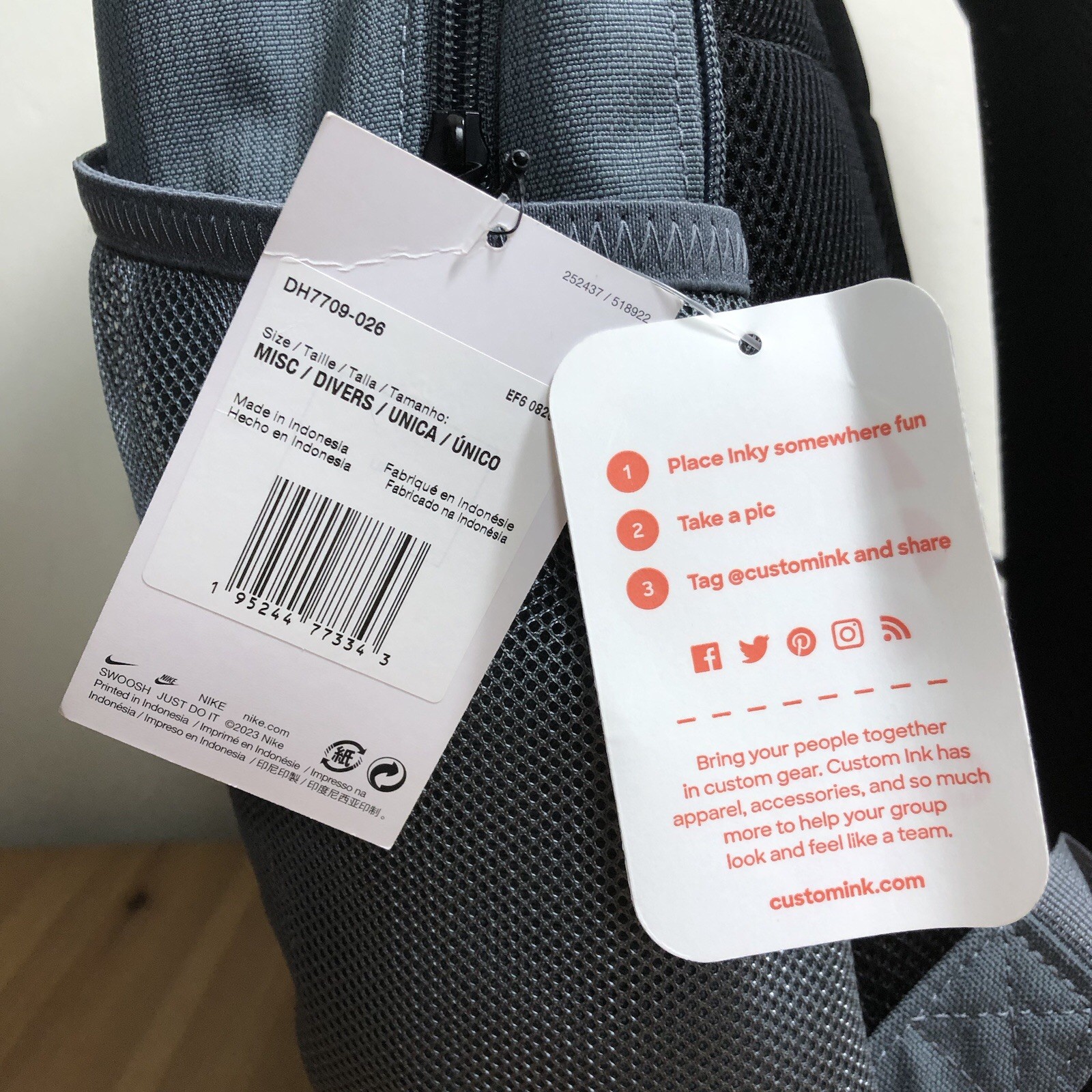 Nike Brasilia Training Deloitte Backpack Gray Black Pockets