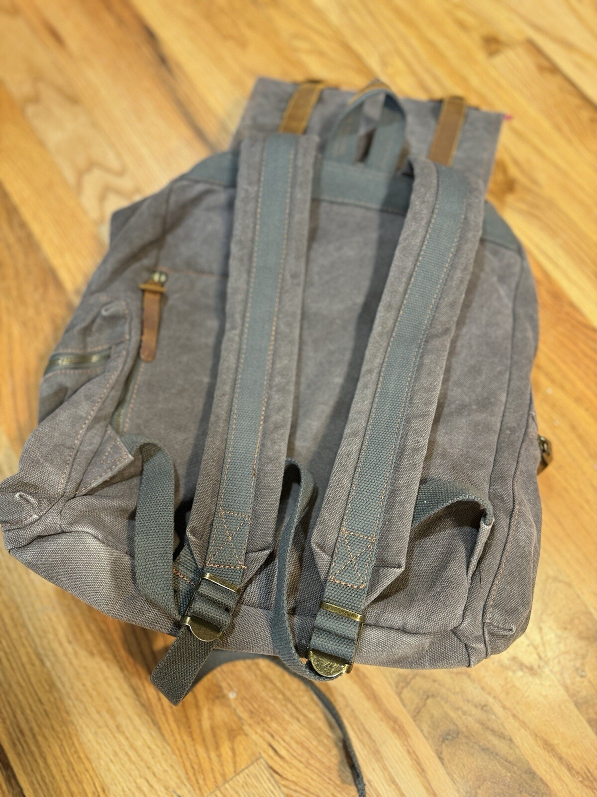 Augur Strauss Canvas Backpack Grey And Green
