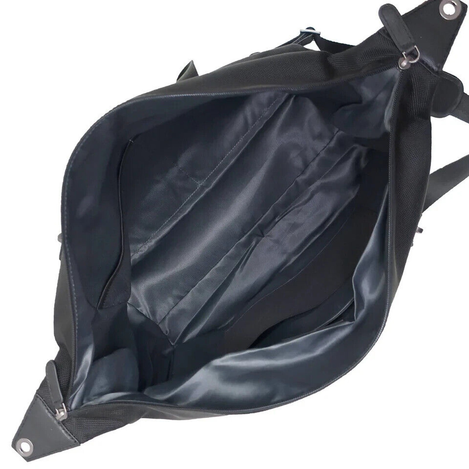 Boconi Ballistic Nylon Weekend Duffel Bag Nappa Leather Trim Black NWT $379