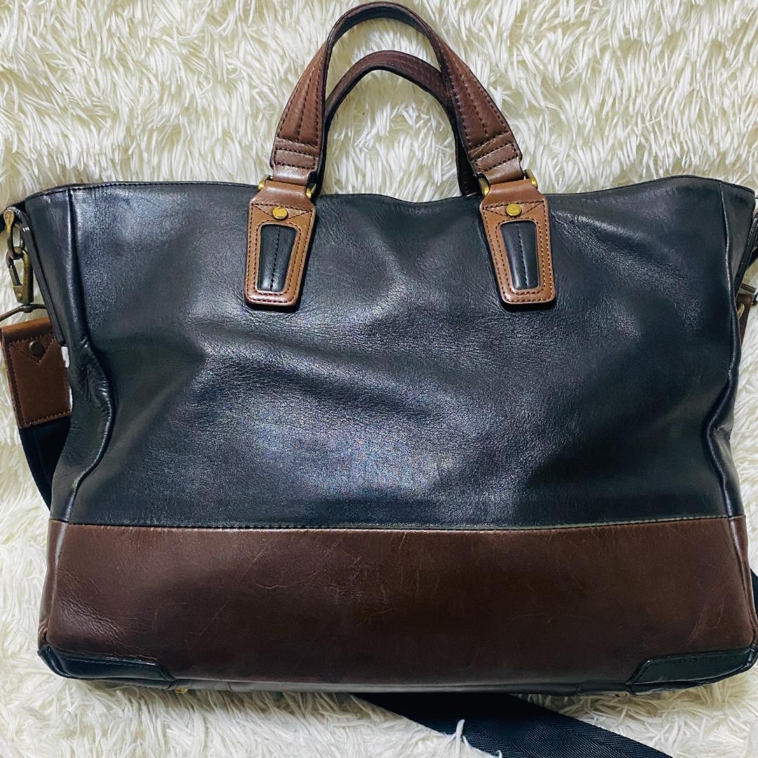Master-piece 2WAY Large Capacity Leather Business Bag Black 47x38cm (19x15in)
