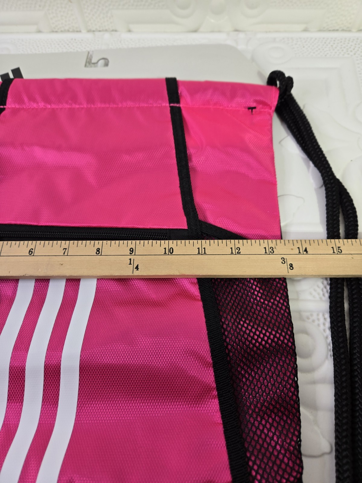 Adidas Alliance II Sports Sackpack Drawstring Bag Zipper Pockets Team Shock Pink