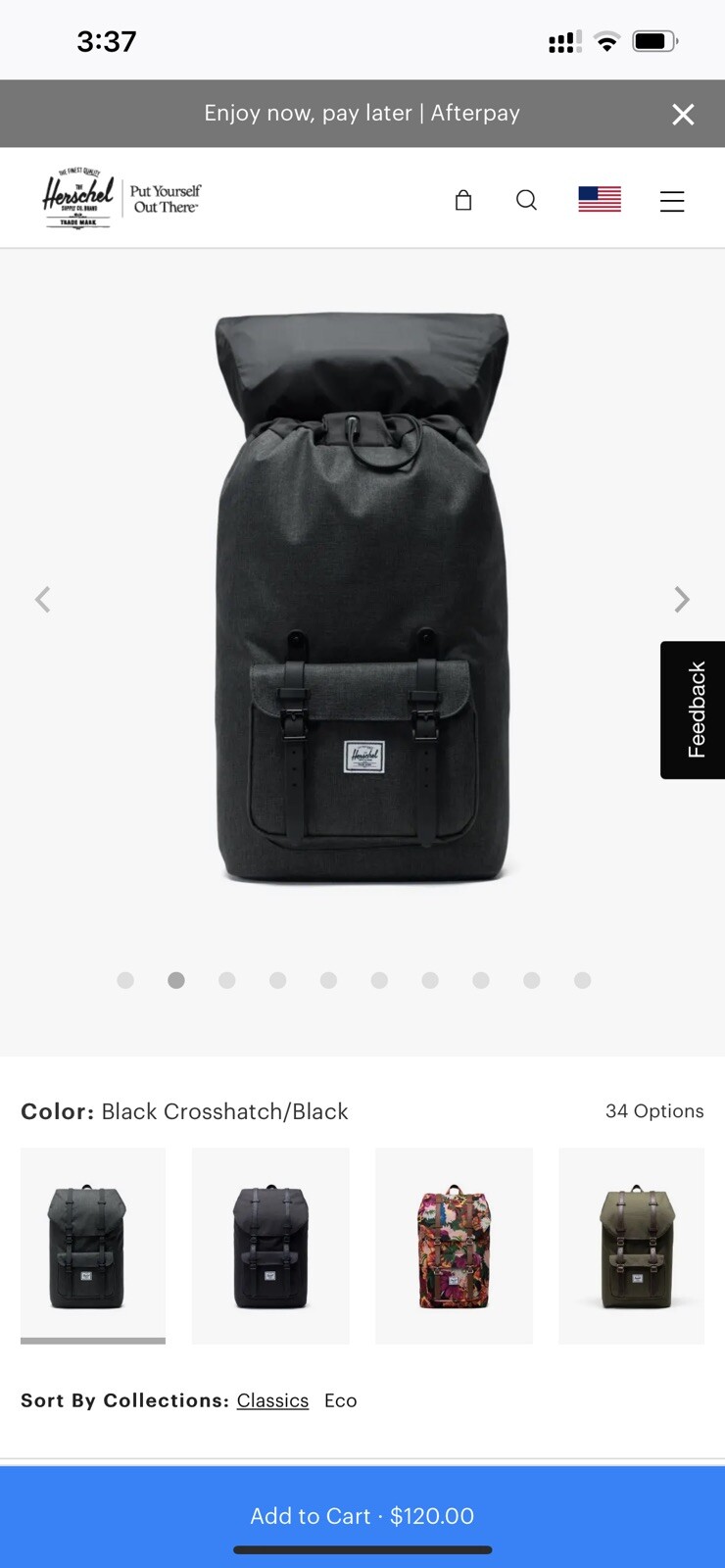 Herschel Little America Backpack-charcoal Black/dark gray- Standard 25L