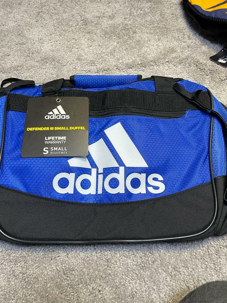 ADIDAS UNISEX DEFENDER III SMALL DUFFEL BOLD BLUE / BLACK / WHITE B160-0135269