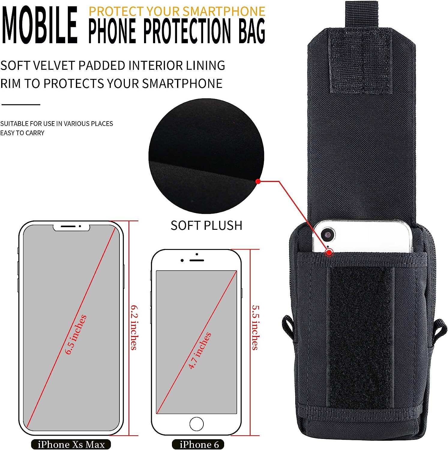 Tactical Phone Pouch Multipurpose Utility Tool Pocket Molle Phone Waist Belt Bag