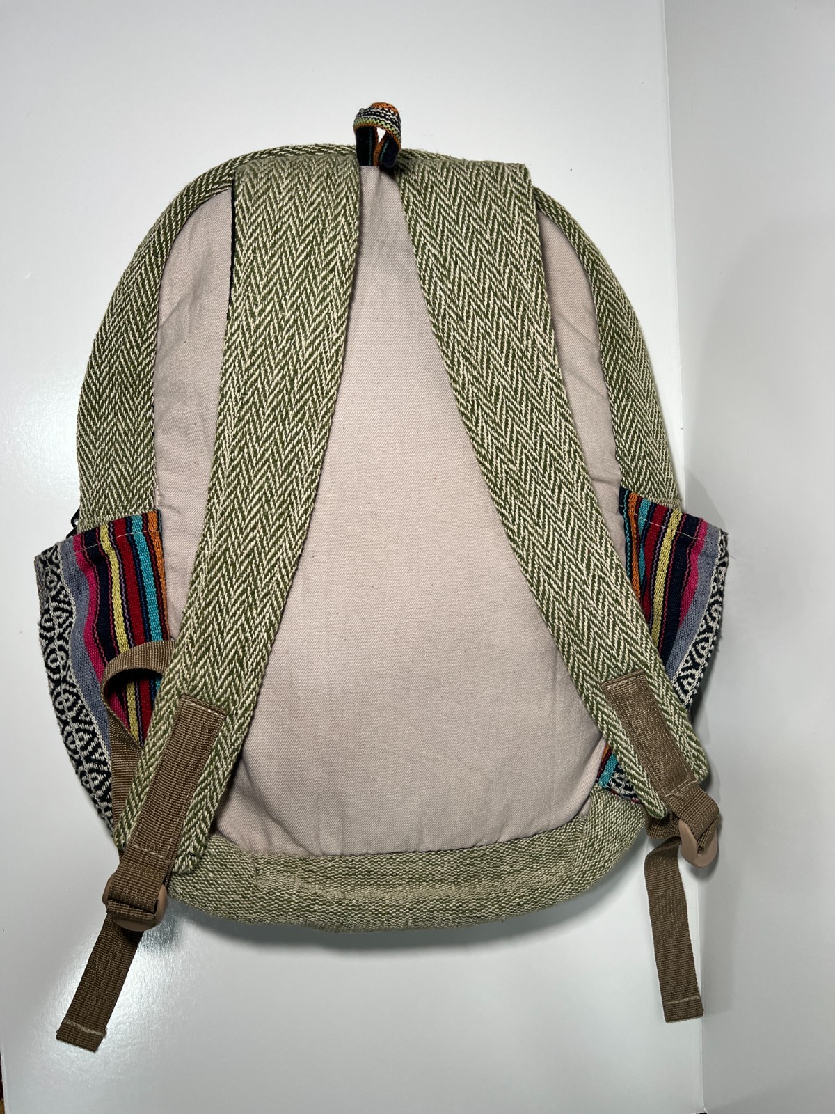 Himalayan Hemp Bag Backpack Eco Friendly Boho Made in Nepal 16″HX13″W