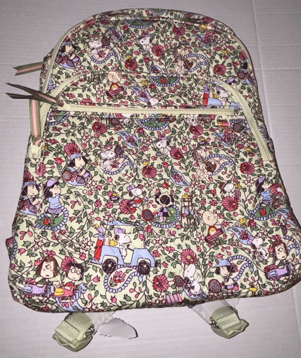 Vera Bradley Bancroft Backpack Bag Snoopy Country Club Peanuts Paisley
