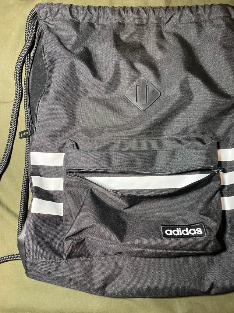 Adidas Thick Canvas Drawstring Bag – Black
