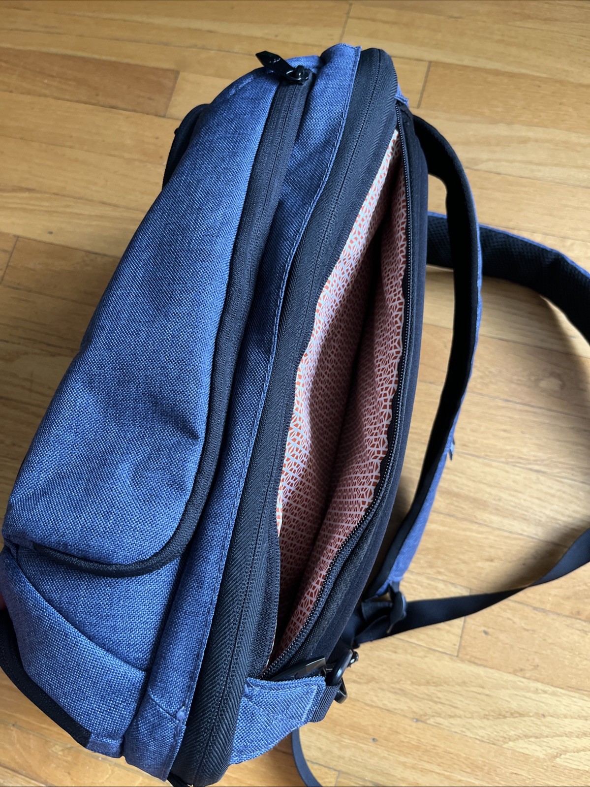 Knack Series 1 Medium Expandable Laptop Travel Backpack Blue Carry On 27L
