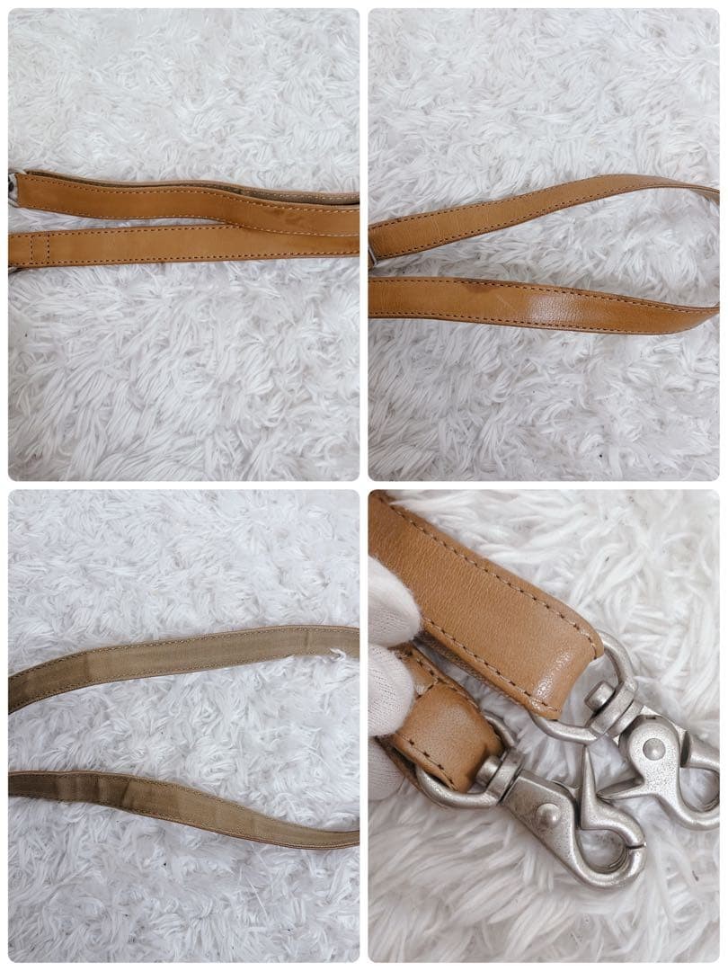 Authentic PORTER 吉田カバン レザー ミニショルダー バッグ 11cm x 15cm Black Brown