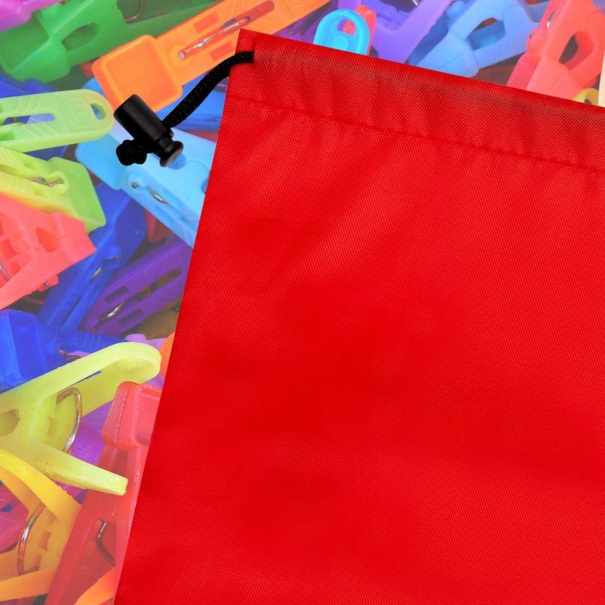 PALTERWEAR Drawstring Pouch with Toggle (6 X 8 Inch, 12 Pack, Red) Nylon Cinch a
