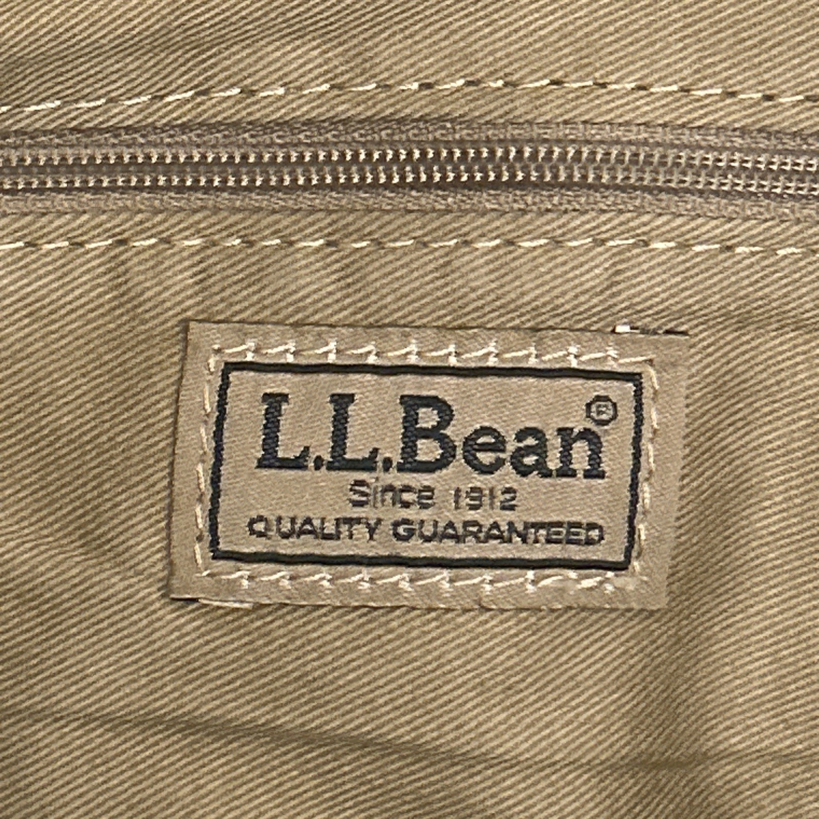 100% Cotton LL Bean Canvas Leather Cross Body Utilitarian Messenger Tote Bag