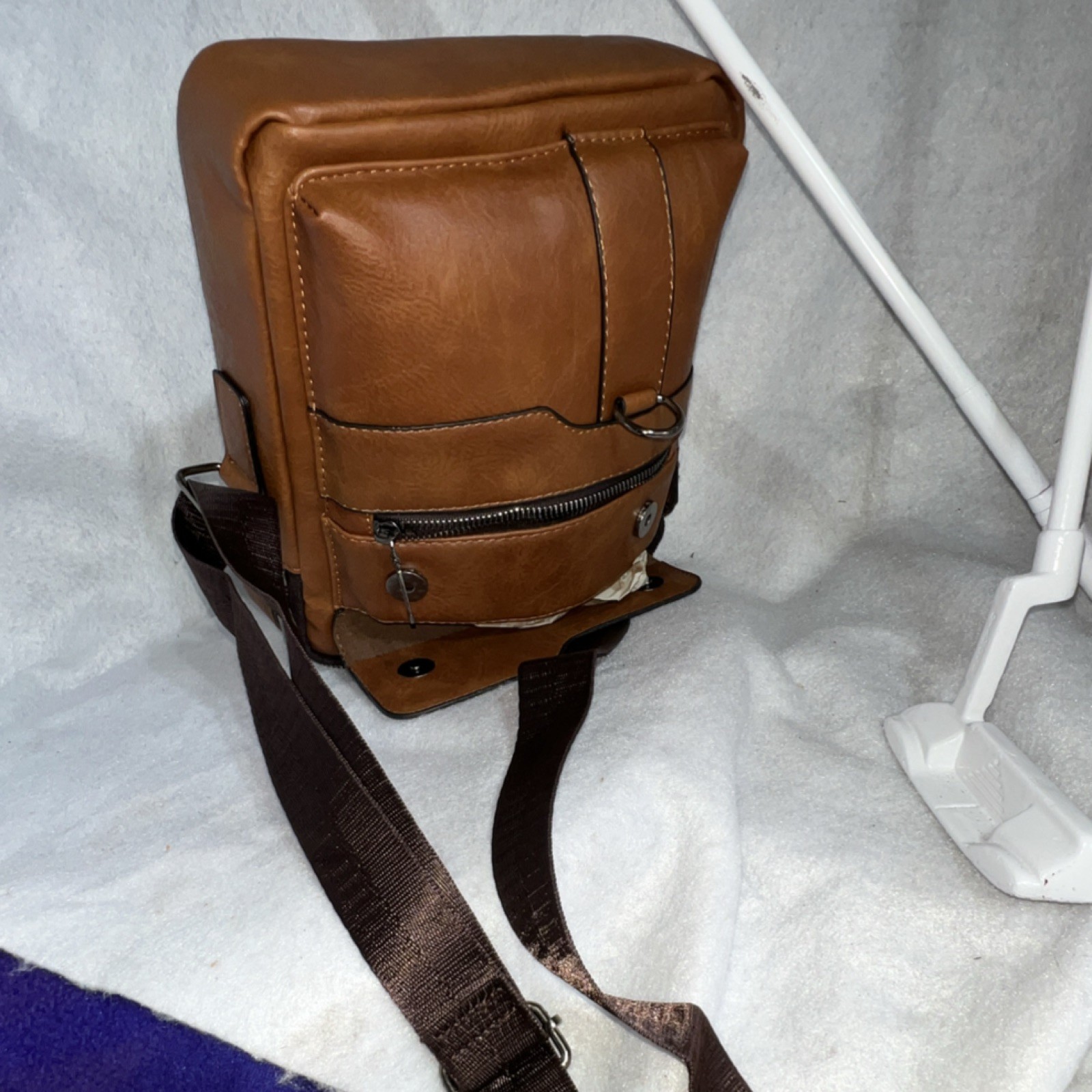 WEIXIER Brown Messenger Bag for Men Adjustable Strap Zip Magnetic Pockets