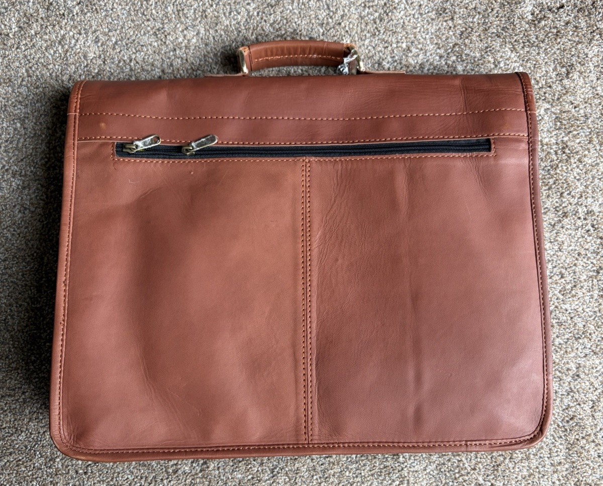 NEW Cuero Leather Messenger Bag Hand Made Satchel Laptop Work Bag Light Brown