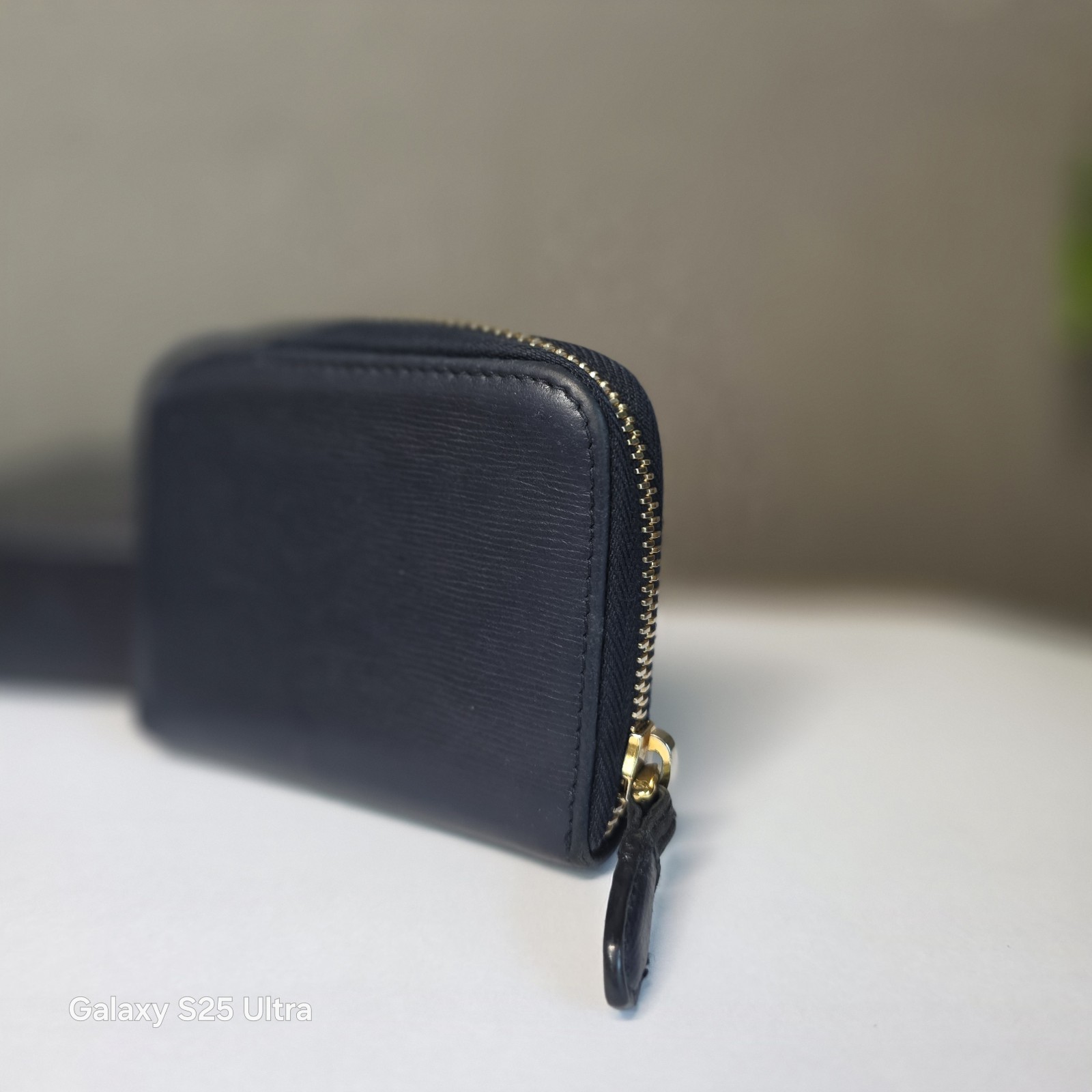 Prada Vitello Move Zip Coin Purse Wallet 1MM268 Baltico Navy Gold HW Full Set