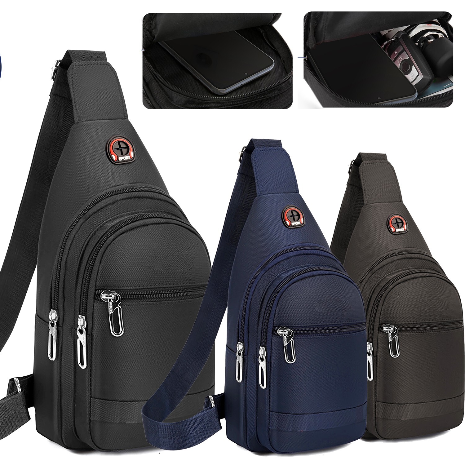 Waterproof Unisex Sling Bag – Compact Crossbody Chest Pack for Travel/Sports/Gym