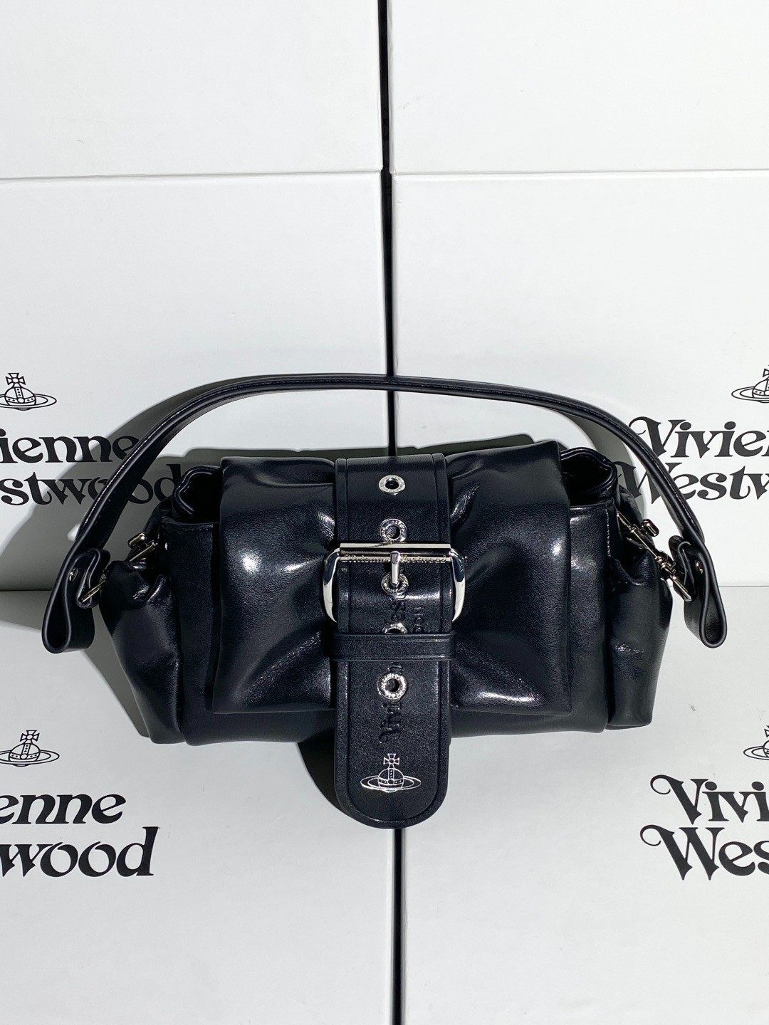 Vivienne Westwood Hazel Treasure Handbag Leather Black outlet F/S Japan