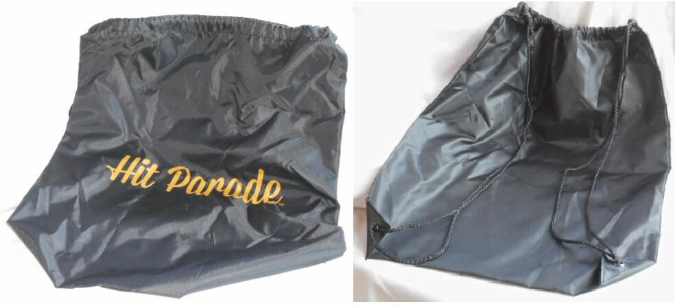 Hit PARADE Drawstring Cinch Sack Backpack Book / Travel Bag BLACK
