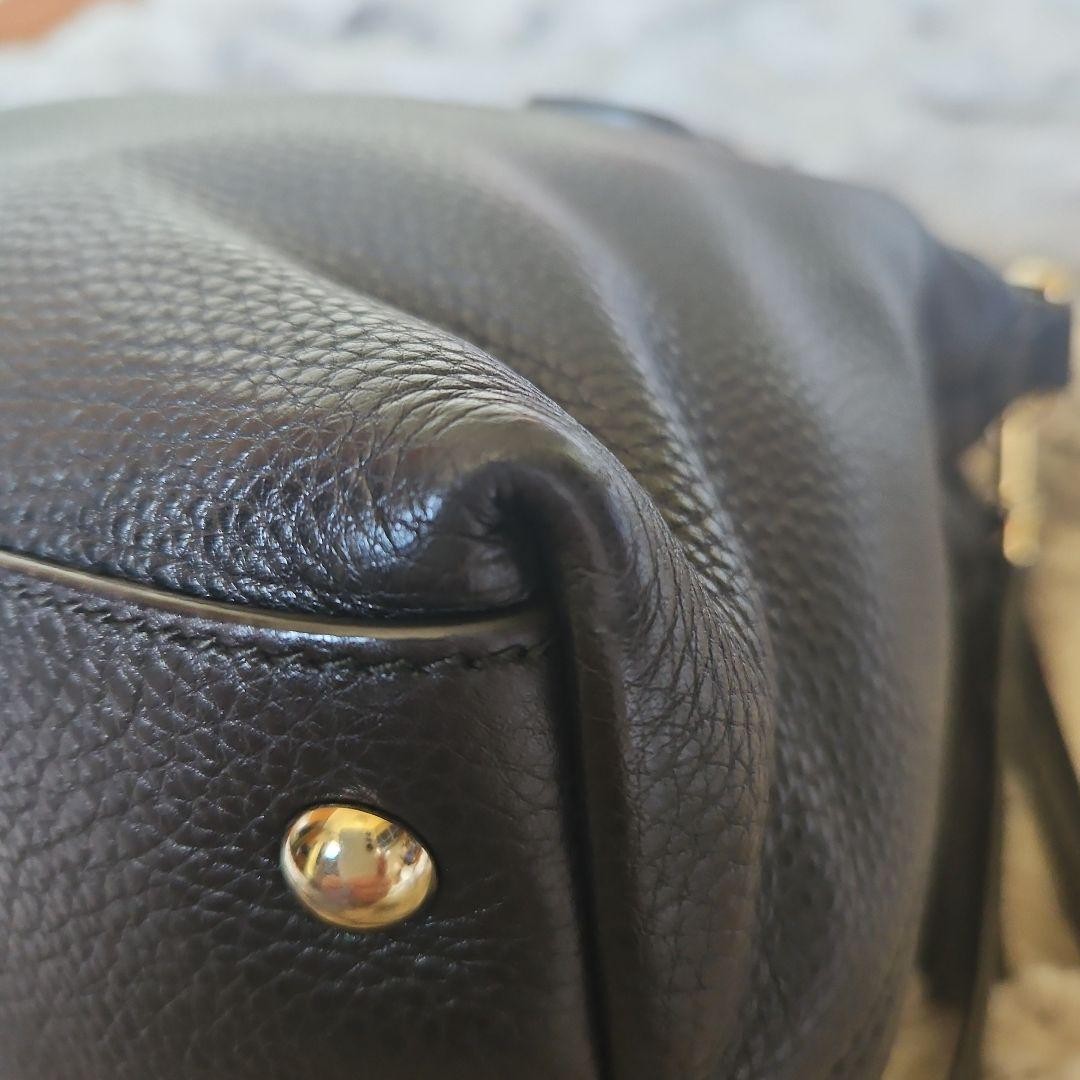 Gucci Leather Interlocking G Soho Tassel Shoulder Bag 32cm Black Made in Italy
