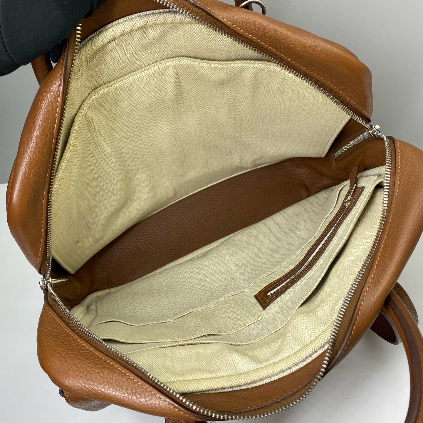 Hermes Pre-Owned Authentic Briefcase Brown 35×26x10cm Togo cowhide