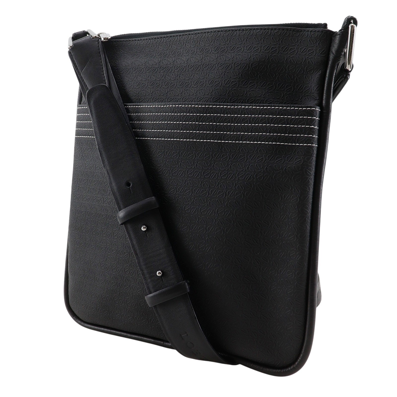 LOEWE Repeat anagram Shoulder Bag black PVC mens