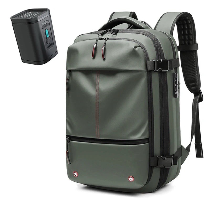 Vacuum Compression Travel Backpack – Expandable 17” Laptop Bag, Business, Hiking