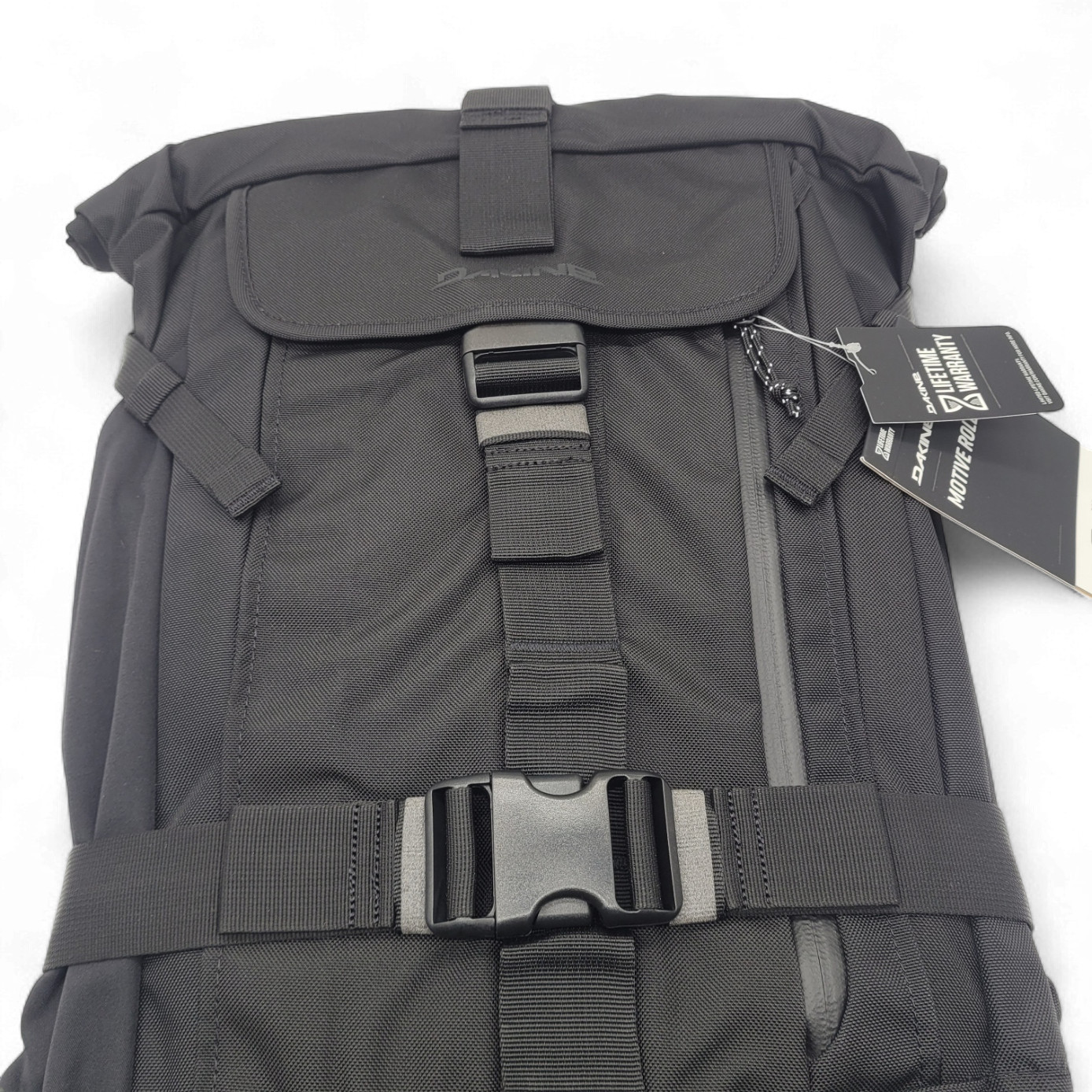 DaKine 25L Roll-Top Backpack – Black Ballistic Nylon – 19x13x6 Laptop Bag